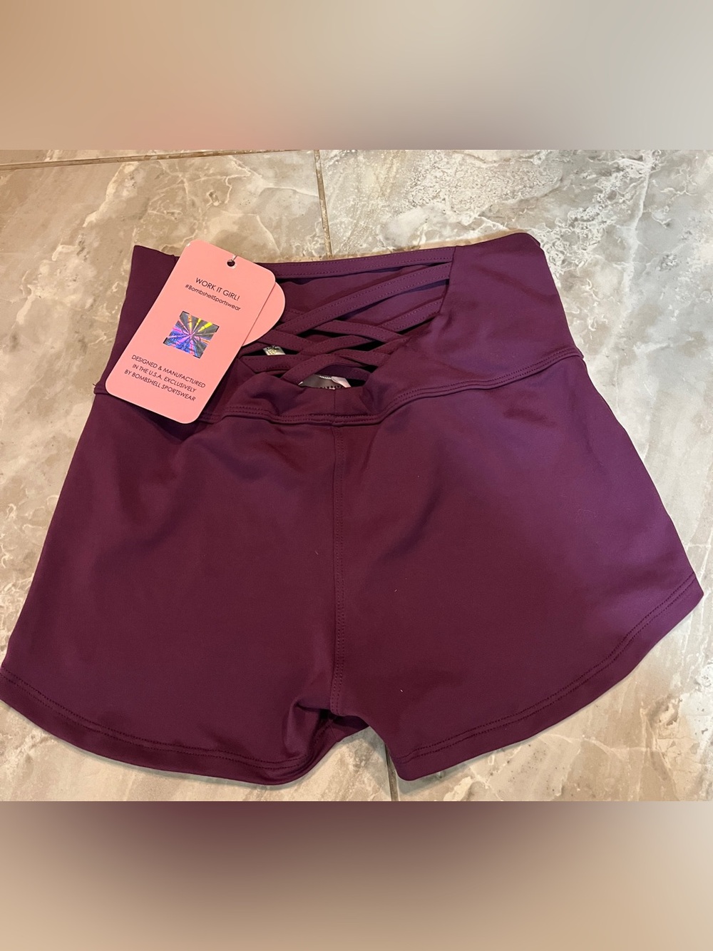 Bombshell Sportswear Sexy Back Summer Criss Cross Shorts - Picture 5 of 8